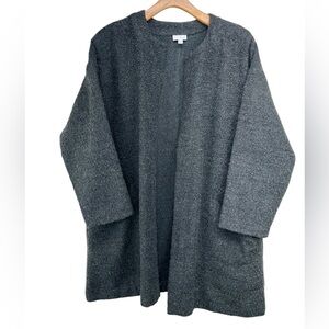 J. Jill  Pure Jill Open Front Gray Boucle Jacket Unlined Womens XL